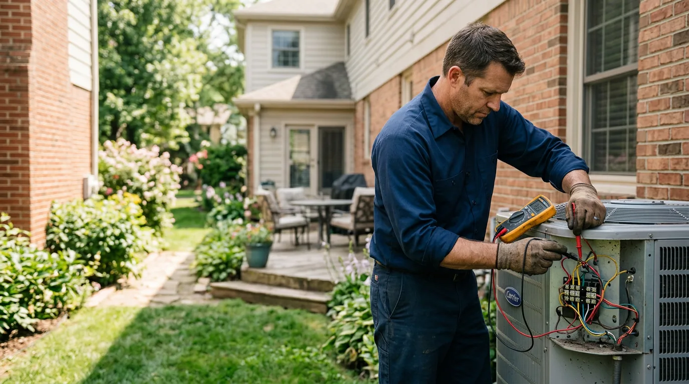 HVAC technician working near Havana, ND
